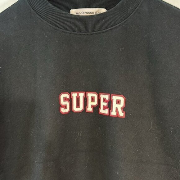 Andersson Bell navy blue “Super”crewneck sweatshirt with zipper waist size small - Picture 2 of 9